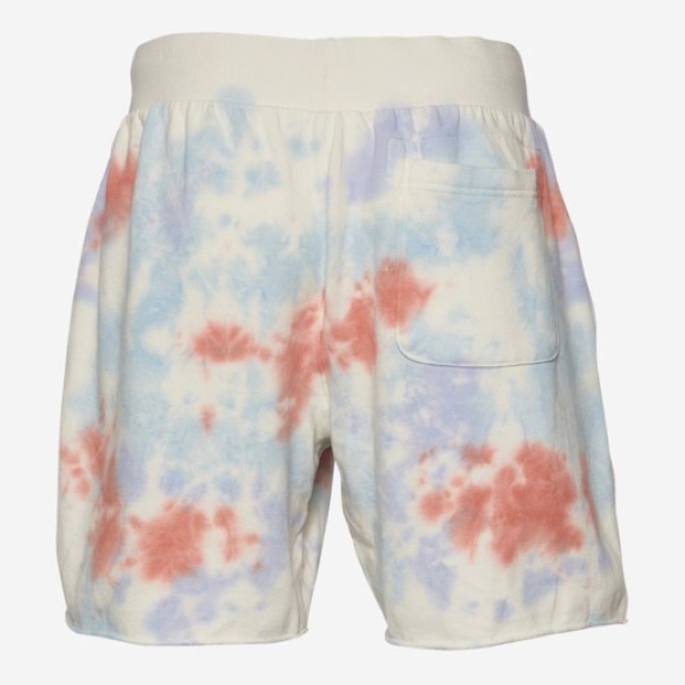 Champion Tie-Dye Athletic Shorts in Cream, Blue & Coral - Picture 3 of 11
